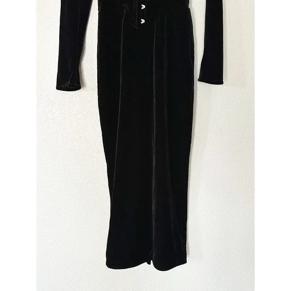 House of CB Arabella Black Velvet Corset Dress Romantic Victorian Goth Size S - Picture 7 of 10